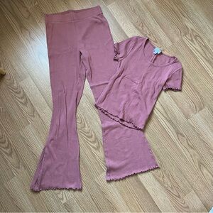 Ribbed matching pajama set